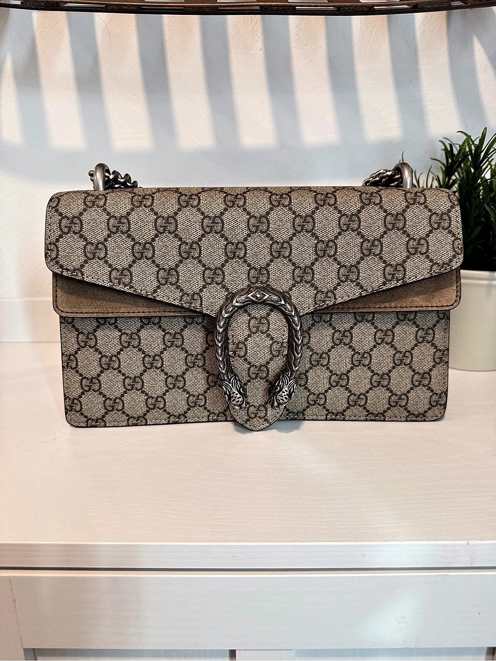 Gucci Dionysus GG Supreme Small Shoulder Bag Brown & Beige